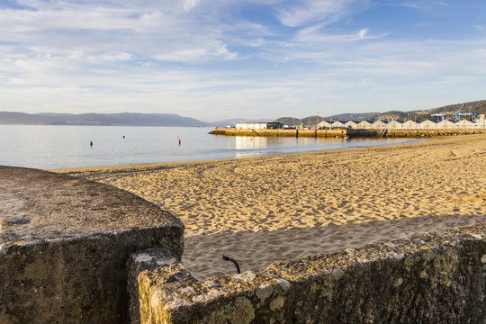 Bueu beach and harbor