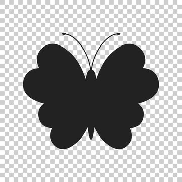 Butterfly vector icon. Silhouette of a butterfly illustration.