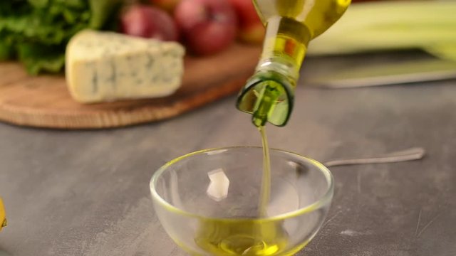 Waldort salad prepare and serving, stock footage