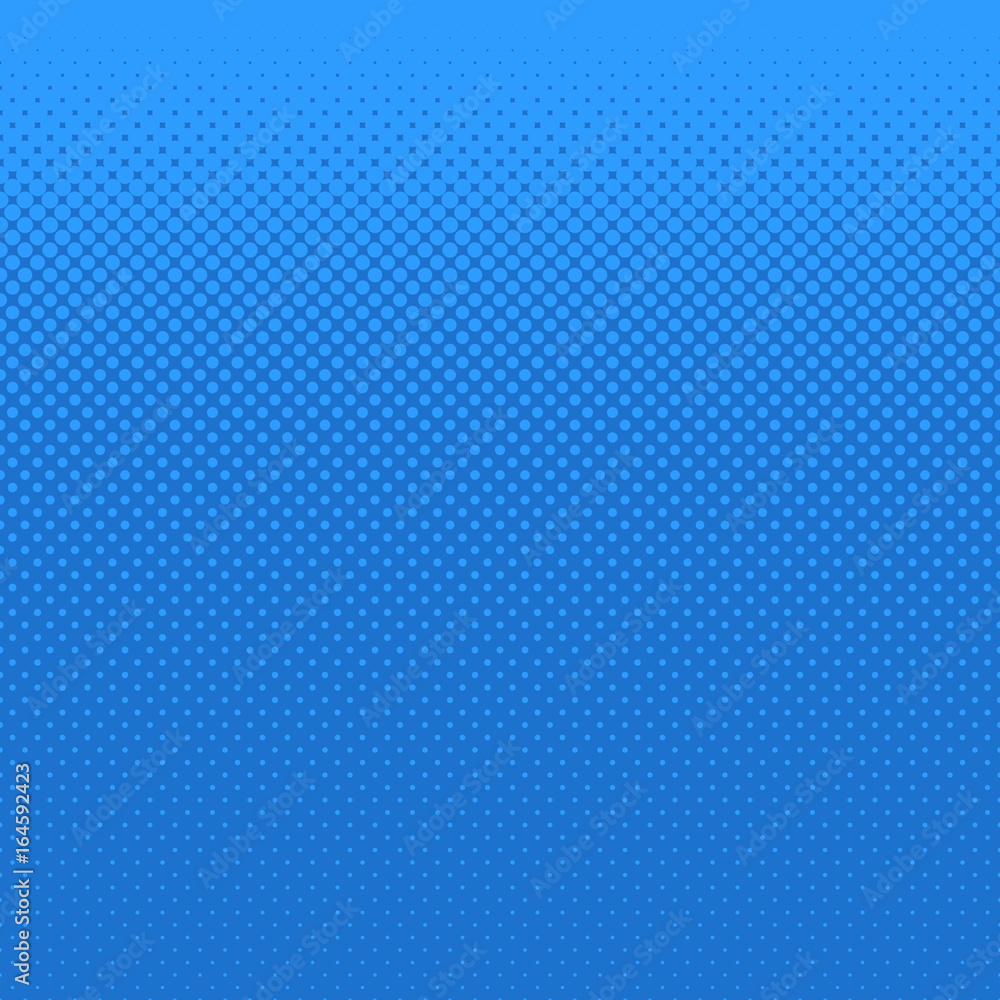 Poster blue halftone dot pattern background - vector design from circles in varying sizes