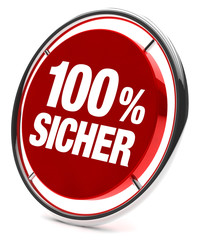 100% sicher! Button, Icon