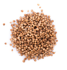 coriander seeds isolated on white background