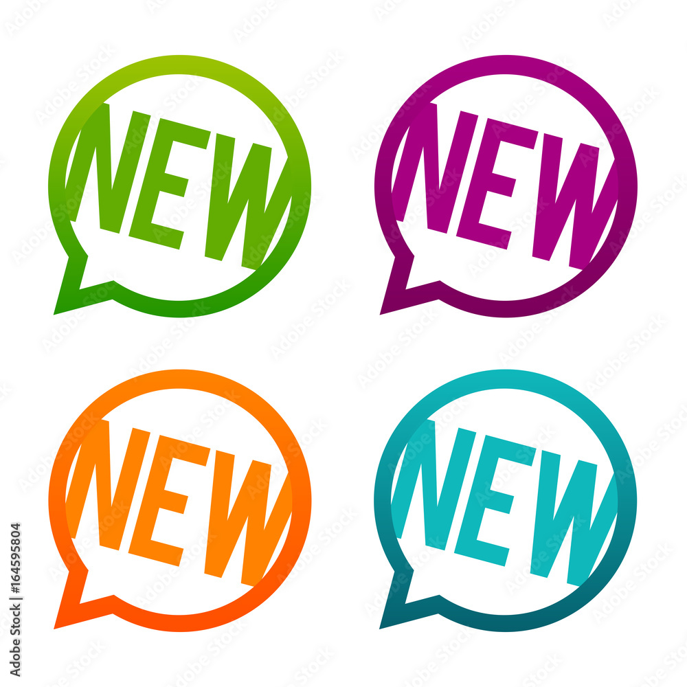 Poster new round buttons. circle eps10 vector.