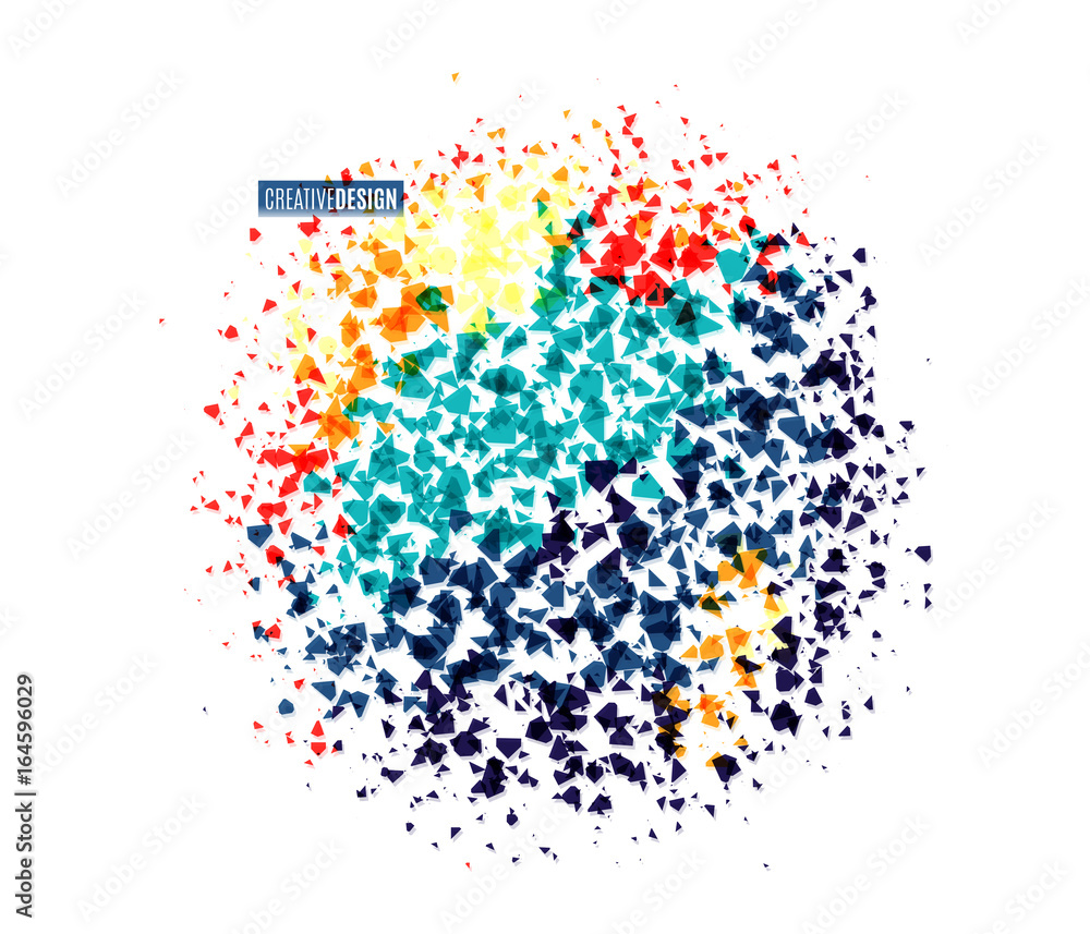 Poster vector illustration of dynamic creative abstract background in round shape