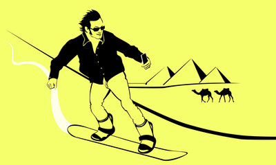 Wüsten Snowboarder Sandboarder