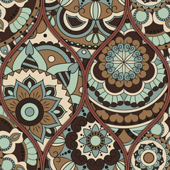 pattern with mandalas. Vintage decorative elements. Hand drawn background. Islam, Arabic, Indian, ottoman motifs.