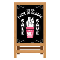 Back to School design. Wooden announcement board.