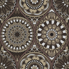 pattern with mandalas. Vintage decorative elements. Hand drawn background. Islam, Arabic, Indian, ottoman motifs.