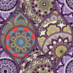 pattern with mandalas. Vintage decorative elements. Hand drawn background. Islam, Arabic, Indian, ottoman motifs.