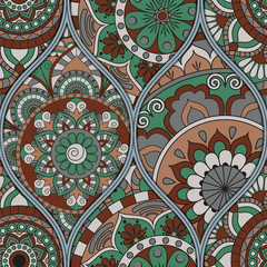 pattern with mandalas. Vintage decorative elements. Hand drawn background. Islam, Arabic, Indian, ottoman motifs.
