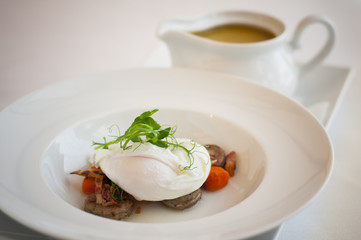 Polish sour soup with egg.