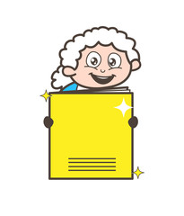 Cartoon Granny Showing a Magazine Vector Illustration