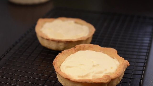 Chocolate tarts, prepare, finish, stock footage video