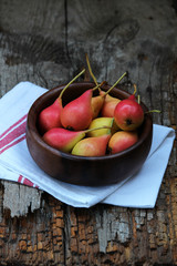 Pears on a wooden background
