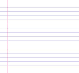 Lined or ruled paper background with blue horizontal lines and a red vertical margin line on the left hand side.