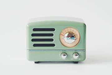 Vintage radio over isolated background,copy space 