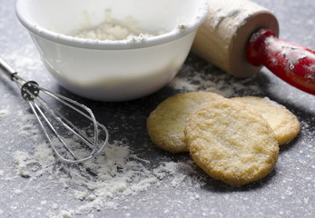 Kitchen Scene with Flour and Sugar Cookies