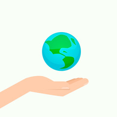hand holding globe