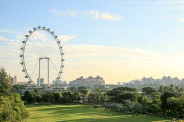 Singapore - JULY 10, 2017 : Singapore Flyer at morning - the Largest Ferris Wheel in the World.