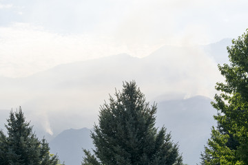 Obraz na płótnie Canvas Smoke in the Mountains after Wildfire in Alpine Utah