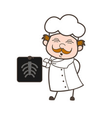 Cartoon Chef Showing X-ray Report Vector Illustration