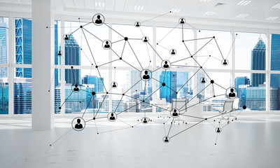 Networking and wireless connection as concept for effective modern business