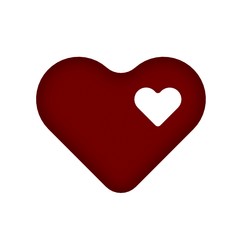 3D Shape Render Red Heart icon isolated white background