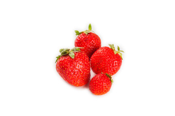 strawberries isolated on white