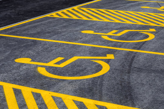 Parking spaces for disabled visitors sign