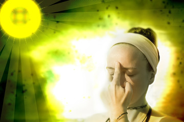Get rid egoism (ego) girl is freed from bad karma in life. Hatha yoga