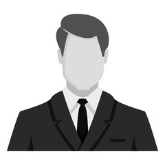 Vector Monochrome Flat Icon - Businessman in Suit