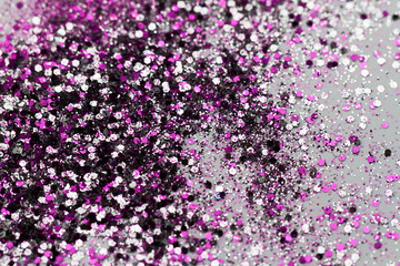 Pink glitter - macro photo