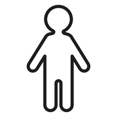 Vector Outline Silhouette Icon - Male Person