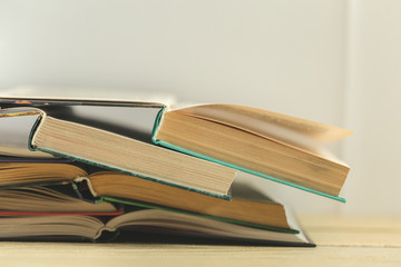 Composition with books on the table