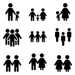 Vector Set of People Social Group Icons.