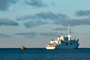 White military ship