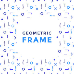 Vector geometric shapes frame. Rectangles, lines and circles vector abstract element for design.