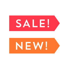 Set of labels for the new and discount item