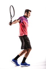 Young man  playing tennis