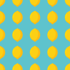 Lemon vector seamless pattern. Cartoon fruit stylish texture. Repeating lemon fruit seamless pattern background for friut design and web