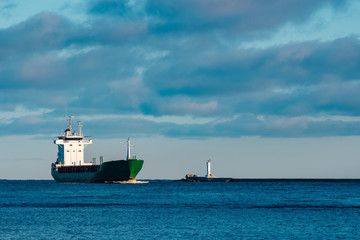 Green cargo ship