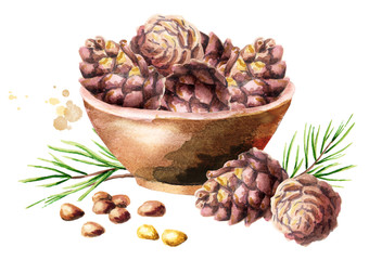 Bowl with pine lumps