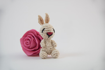 Handmade crochet rabbit toy