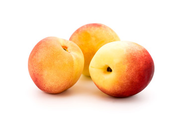 Ripe apricot on white background