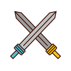 sword weapon warrior game vector illustration design
