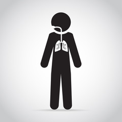 lungs icon, medical concept illustration