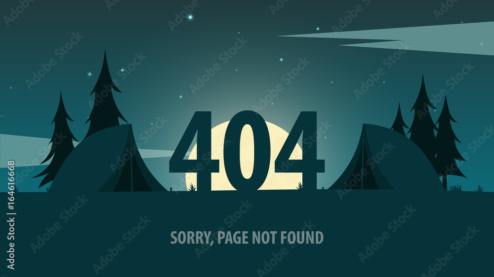 Fototapete 404 error. page not found. ui ux template for website. vector illustration.