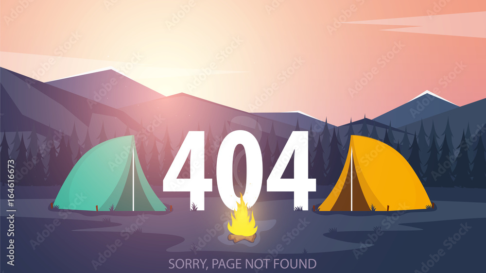Fototapete 404 error. page not found. ui ux template for website. vector illustration.
