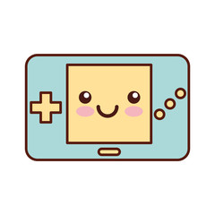 Portable video game console kawaii character vector illustration design