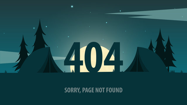 404 Error. Page not found. UI UX template for website. Vector illustration.